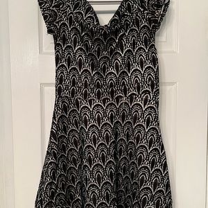 Gold and black short sleeve dress